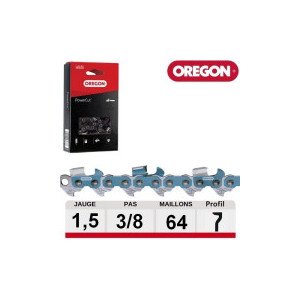 73EXL064E Chaîne de tronçonneuse 3/8" 1,5mm 64 DL dent à angle droit Oregon