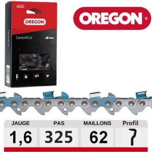 22BPX062E Chaîne de tronçonneuse .325" 1,6mm 62 DL micro-ciseau Controlcut Boite Oregon